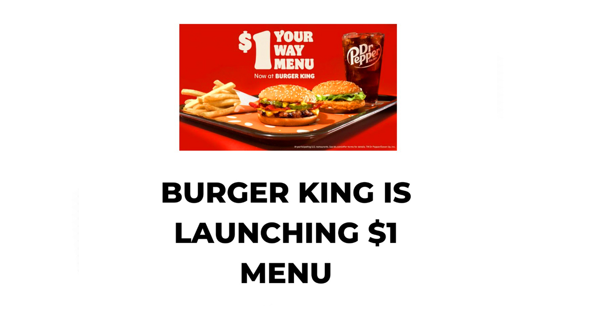 Burger king menu