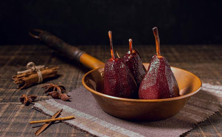Red wine pears