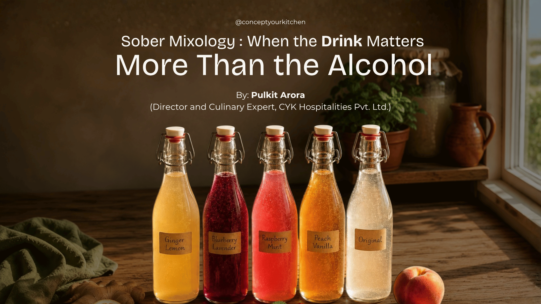 Sober mixology cocktail crafted with Indian botanicals, tea and coffee, served in a premium glass