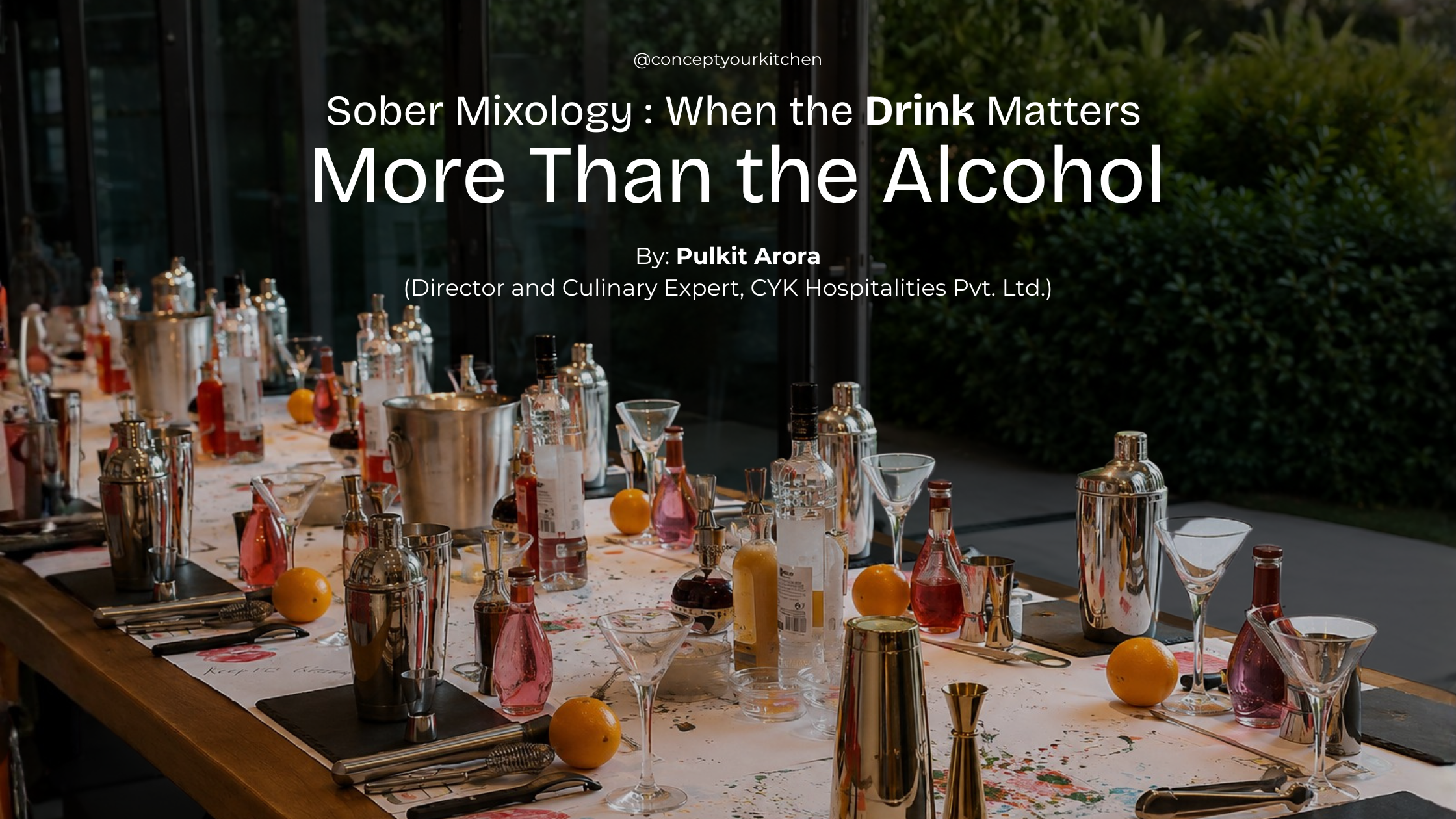Sober mixology cocktail crafted with Indian botanicals, tea and coffee, served in a premium glass